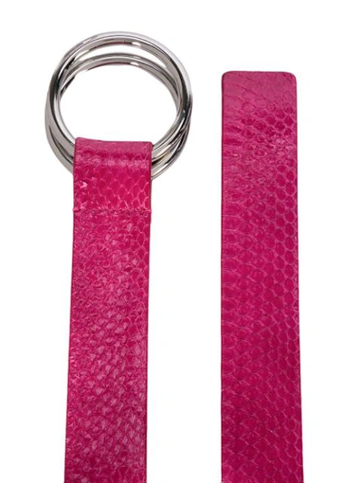 Shop Carolina Herrera Double Wrap Loop Belt In Pink