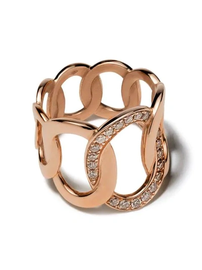 Shop Pomellato 18kt Rose Gold Brera Brown Diamond Ring