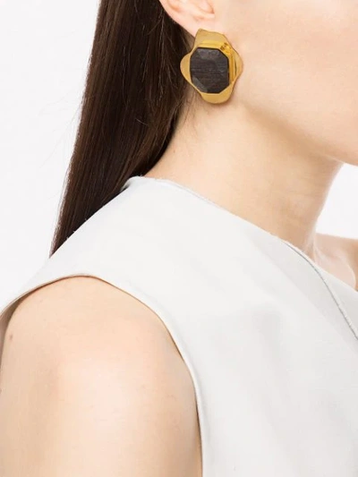 Shop Liya Stone-embellished Earrings In Gold