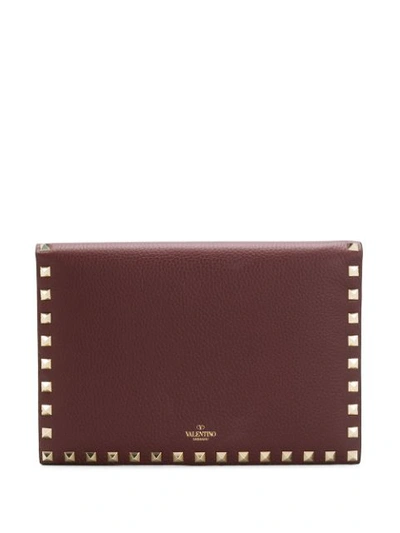 Shop Valentino Garavani Rockstud Wallet In Red