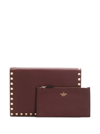 Shop Valentino Garavani Rockstud Wallet In Red