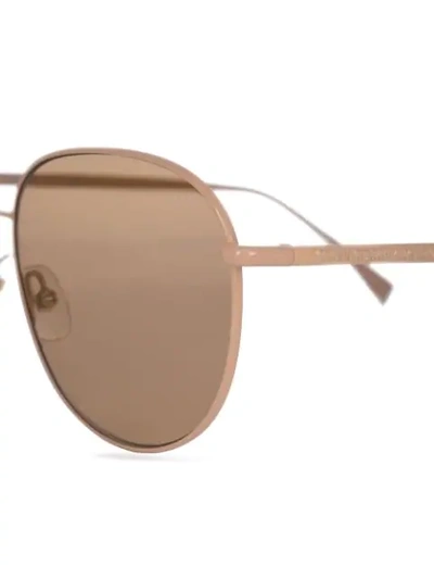 Shop Fendi Round Frame Sunglasses In Neutrals