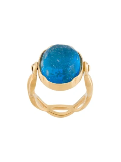 Shop Goossens Cabochons Oval Ring In Gold