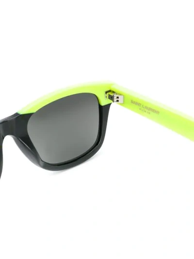 Shop Saint Laurent Rectangle Frame Sunglasses In Yellow