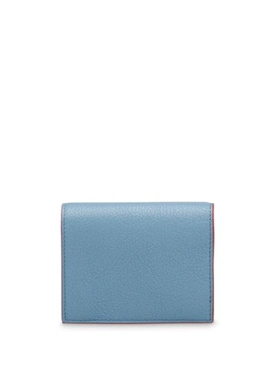 Shop Miu Miu Madras Leather Wallet In Blue