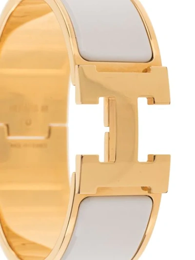 Pre-owned Hermes H Logos Clic Clac Bangle In Gold