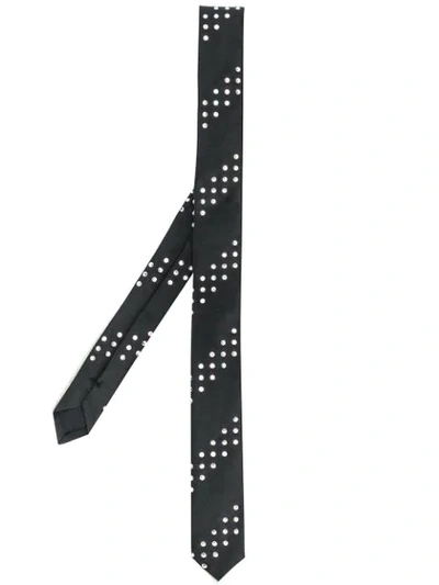 Shop Saint Laurent Verzierte Krawatte In Schwarz