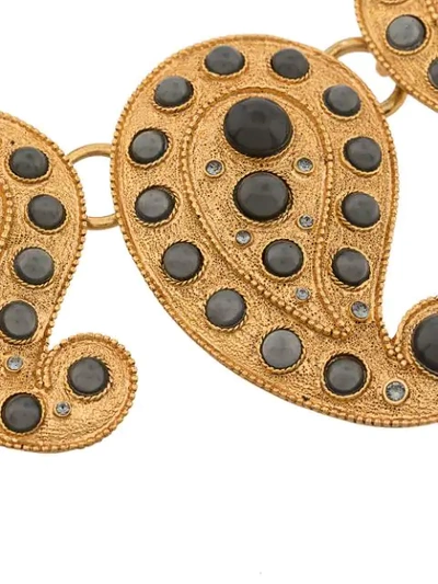 Shop Oscar De La Renta Embellished Paisley Necklace In Gold