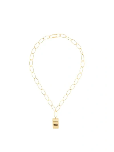 Shop Aurelie Bidermann Whistle Chain Necklace In Mg Gold