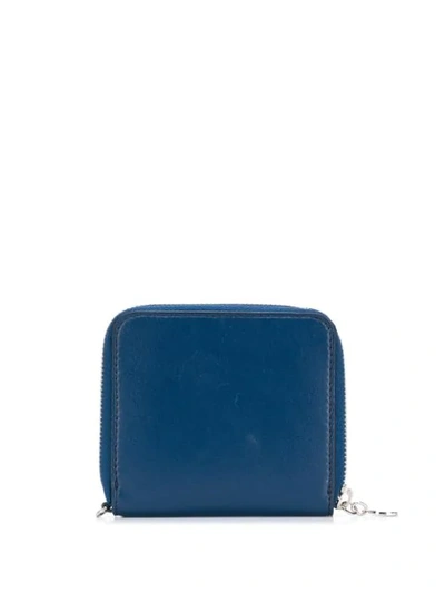 Shop Stella Mccartney Perforated Logo Mini Wallet In Blue