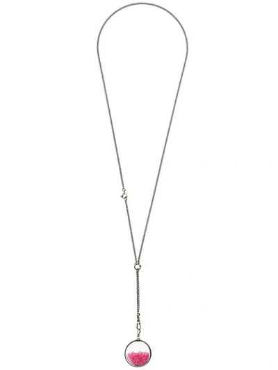 Shop Ann Demeulemeester Swarovski Crystals Pendant Necklace In Silver