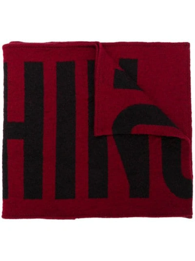 Shop Moschino Monogram Logo Scarf In Red