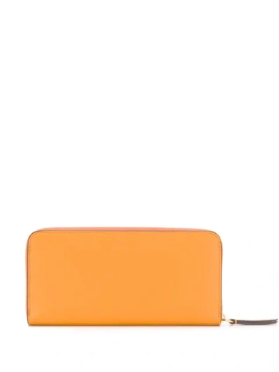 Shop Mulberry Zip Around Logo Wallet In N195 Autumn Gold