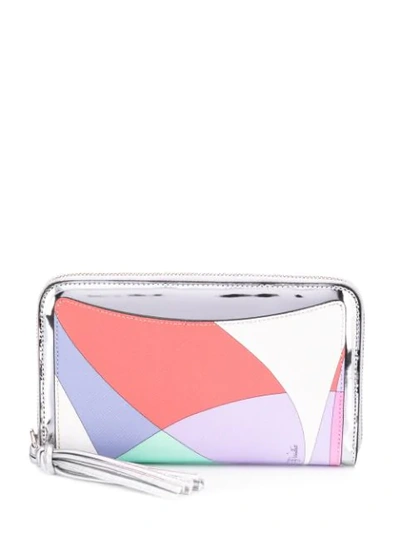 Shop Emilio Pucci Colour Block Zip Wallet In White