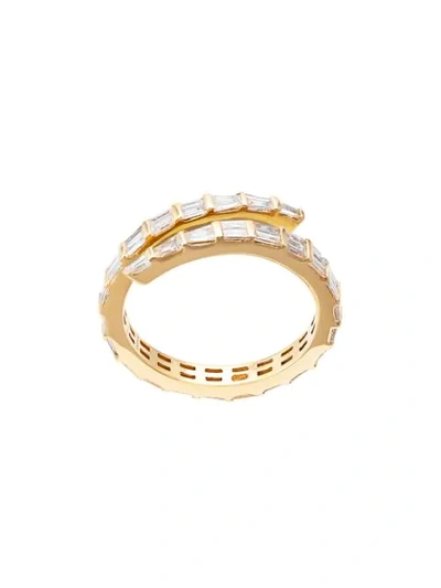 Shop Anita Ko 18kt Yellow Gold Two Row Diamond Coil Ring In Silver