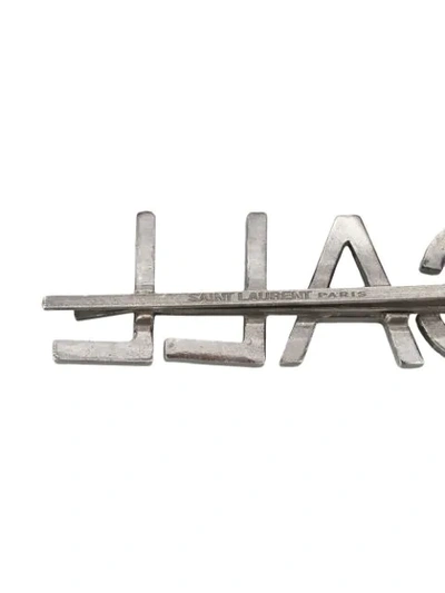 Shop Saint Laurent Embellished Call Me Hair Clips - Silber In Silver