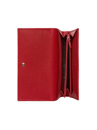 Shop Gucci Leather Continental Wallet In Red