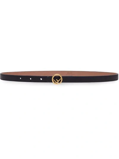 Shop Fendi F Is  Slim Belt In Black