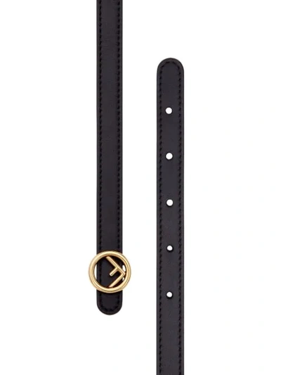 Shop Fendi F Is  Slim Belt In Black