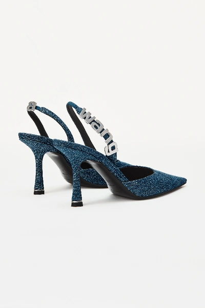 Shop Alexander Wang Grace Denim Slingback In Deep Blue