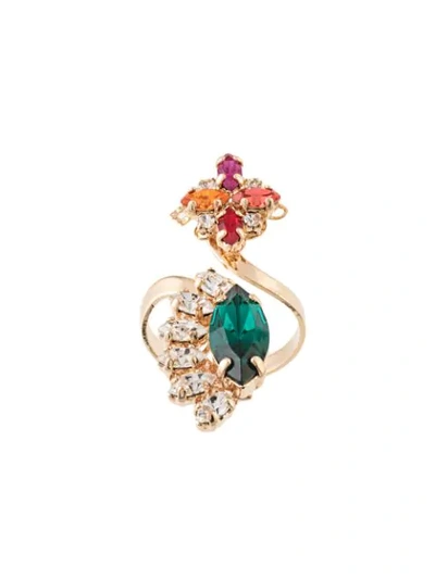 Shop Anton Heunis Colourful Gemstone Open Ring In Gold
