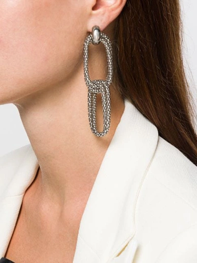 Shop Rosantica Chain Link Earrings In Silver