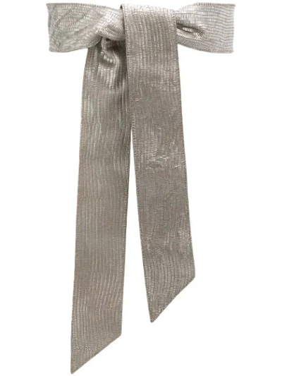 Shop Orciani Wide Tie Belt In Grey