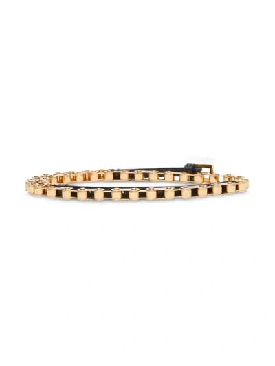 Shop Burberry Leather And Bicycle Chain Belt In Black