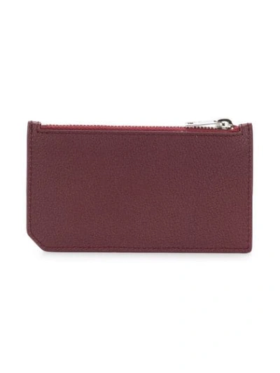 Shop Saint Laurent Fragment Zipped Card In Red