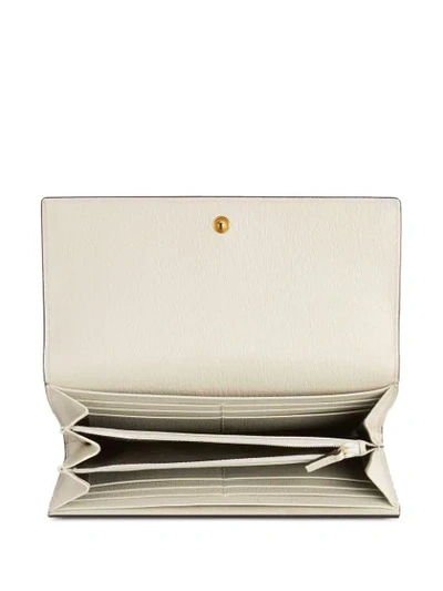 Shop Gucci Flora Print Wallet In Neutrals