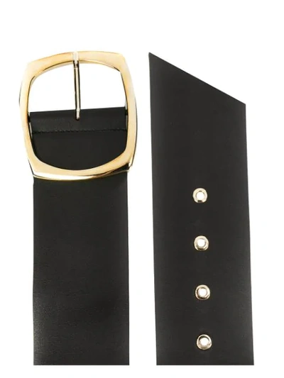 Shop Amen Gold-tone Buckle Belt In Black