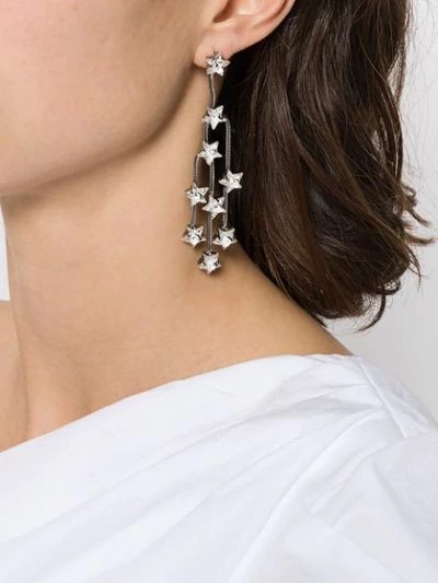 Shop P.a.r.o.s.h Crystal Chandelier Earrings In 869 Silver