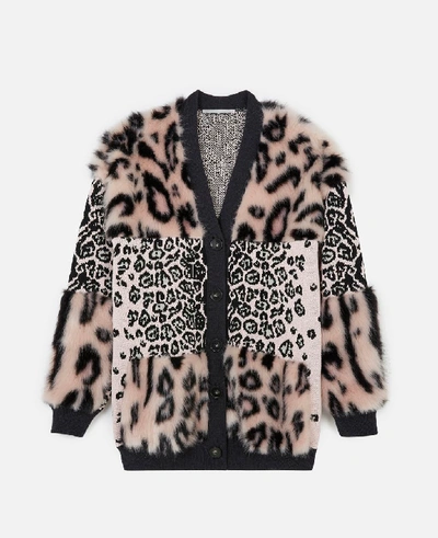 Shop Stella Mccartney Fur Free Fur Cardigan In Multicolor