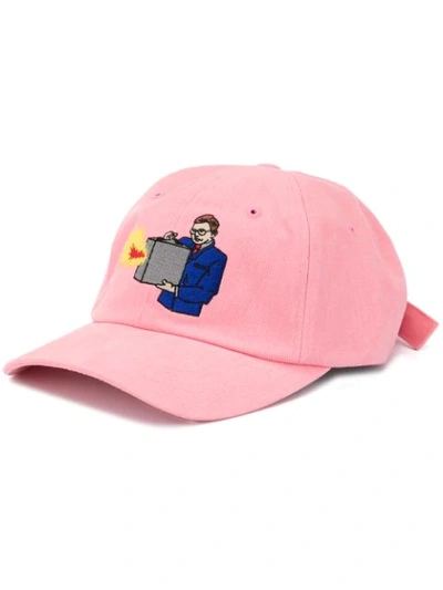 Shop Ader Error Embroidered Baseball Cap In Pink