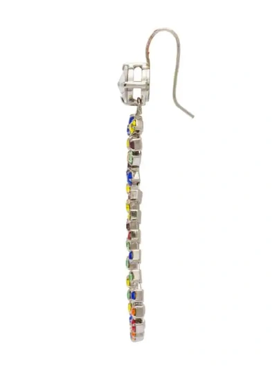 Shop Miu Miu Multicoloured Rainbow Crystal Drop Loop Earrings - F0055 Multicolor
