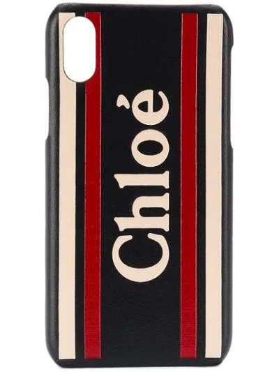 Shop Chloé Logo Phone Case In 4d4 Full Blue