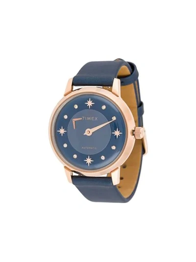 Shop Timex Celestial 38mm Automatic Watch In Blue