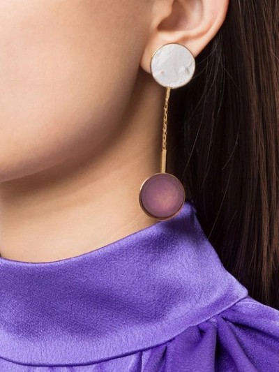 Shop Crystalline Stone-embellished Drop Earrings In Purple