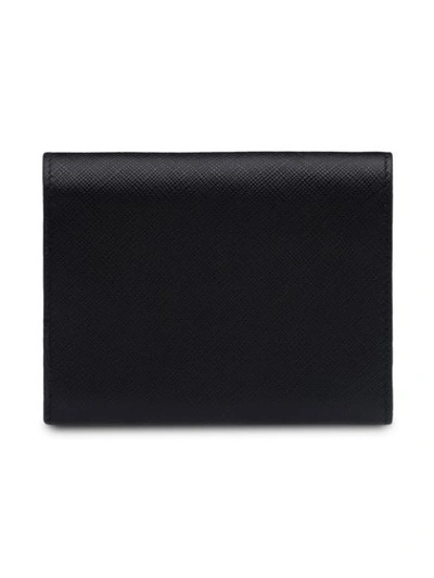 Shop Prada Medium Logo Wallet In Black