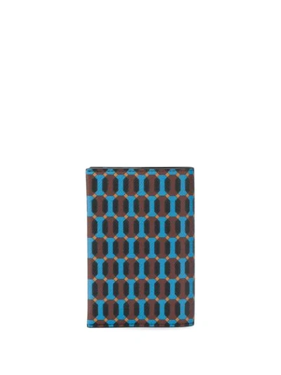Shop Mulberry Geometric Passport Cover In Blue