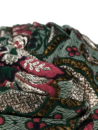 Shop Gucci Geometric Floral Jacquard Headband In Green