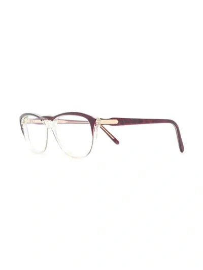 Pre-owned Saint Laurent 1990s Round Glasses In Brown