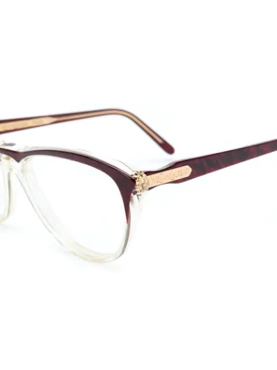 Pre-owned Saint Laurent 1990s Round Glasses In Brown