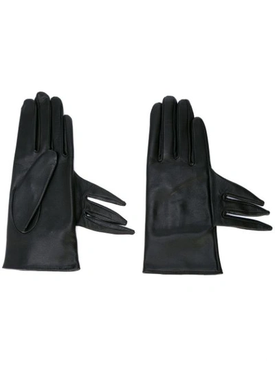 Shop Yohji Yamamoto Deconstructed Short Gloves In Black