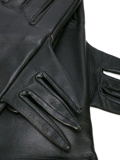 Shop Yohji Yamamoto Deconstructed Short Gloves In Black