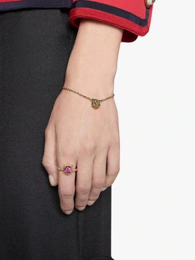 Shop Gucci 18kt Yellow Gold Le Marché Des Merveilles Diamond And Tourmaline Ring