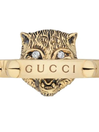 Shop Gucci 18kt Yellow Gold Le Marché Des Merveilles Diamond And Tourmaline Ring