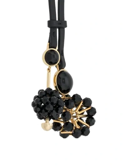 Shop Marni Floral Pendants Necklace In Black