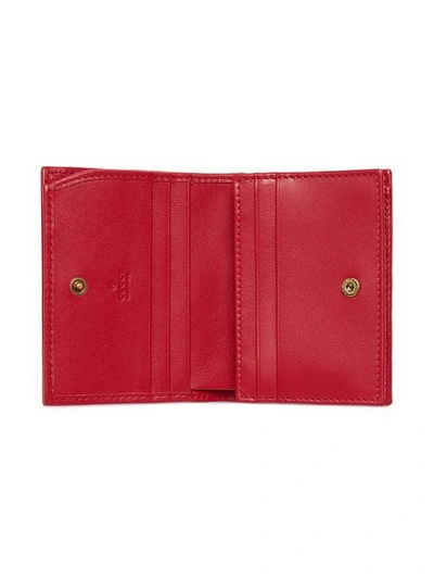 Shop Gucci Marmont Gg Card Holder In Red