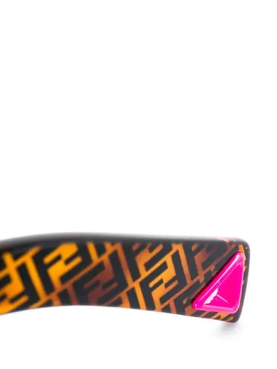 Shop Fendi Tortoiseshell Frame Sunglasses In Brown